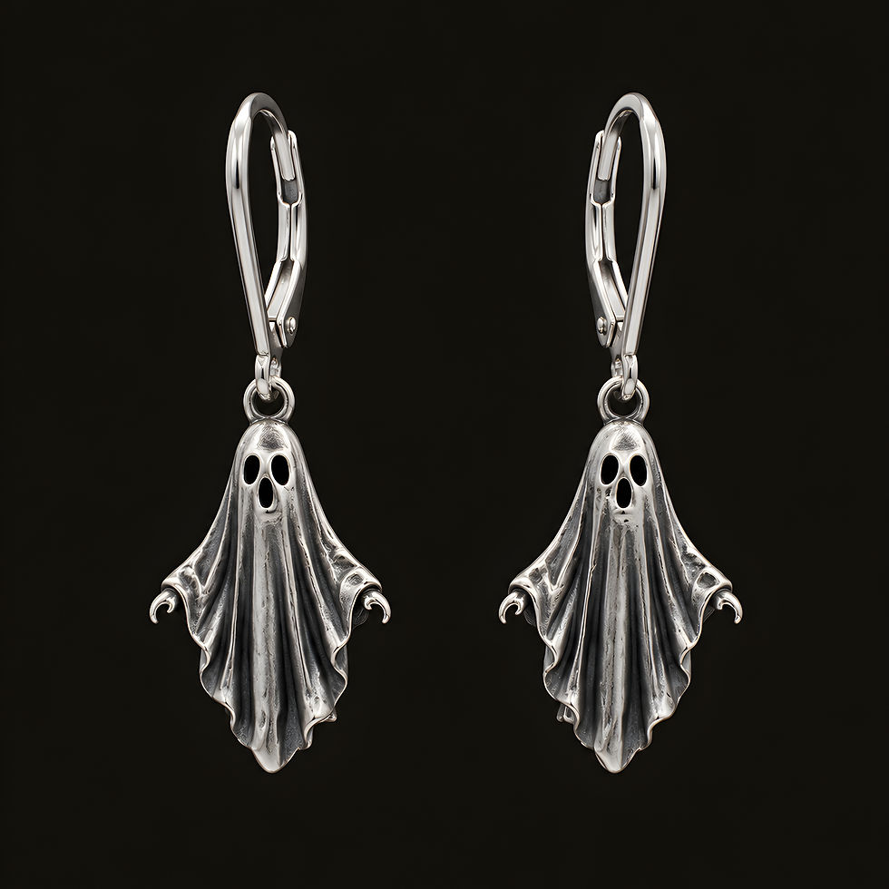 Sterling Silver Ghost Dangle Earrings Main Image