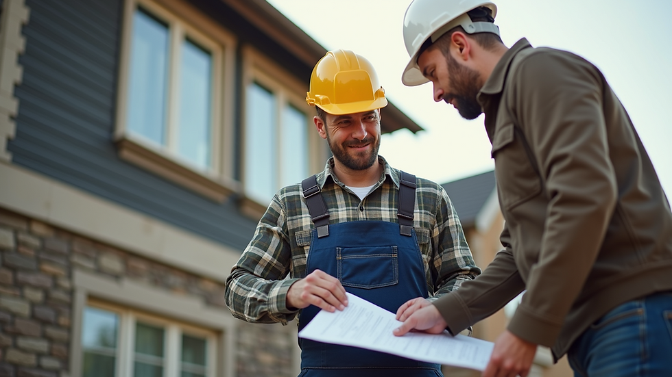 Eye-level view of a contractor discussing roofing options with a homeowner