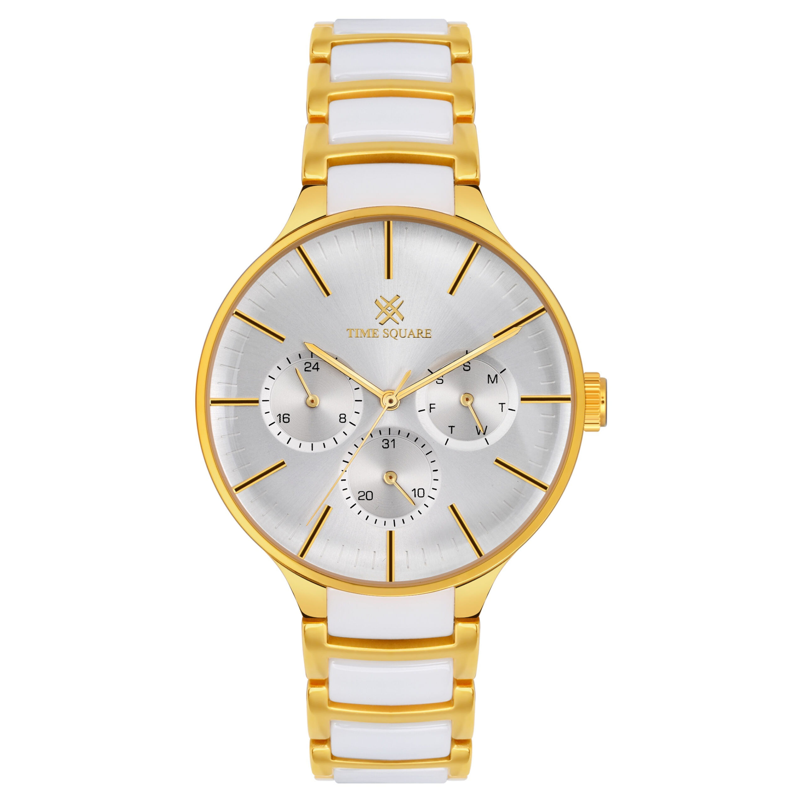 Time Square Men Watch 85B Ceramic Watch in Golden White