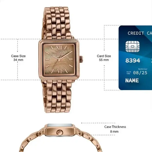 Thumbnail: Poze By Sonata Analog Brown Mother of Pearl Dial Rose Gold sp80178wm01