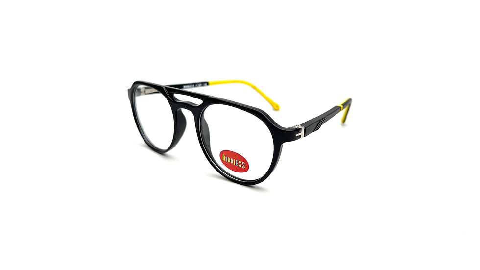 FashioNext Kids Spectacle Frame Black-Yellow Round