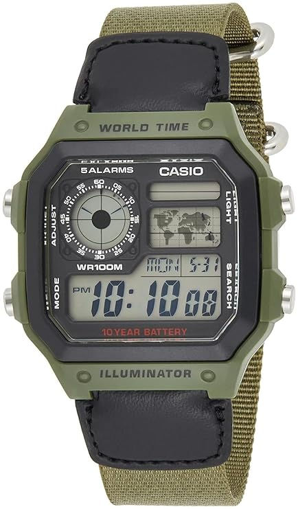 Casio D101 Youth Series Digital Grey Dial Men's Watch - AE-1200WHB-3BVDF