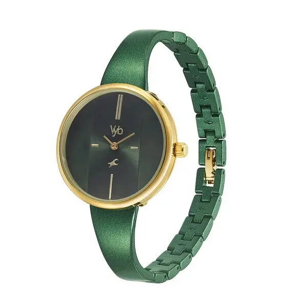 Thumbnail: Fastrack Vyb Siren Quartz Analog Green Dial Metal Strap FV60004KM02W
