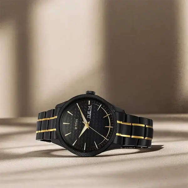 Thumbnail: Titan Regalia Opulent Quartz Analog with Day and Date nu1805km10