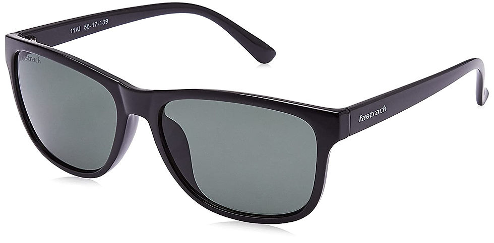 Fastrack Men's 100% UV protected Black Lens Square Sunglasses P357BK1