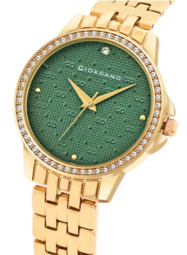 Thumbnail: Giordano Women Green Dial Round Analog Watch - GD-4209