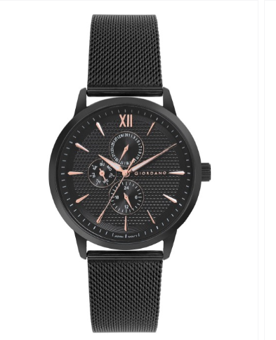 GIORDANO Men Bracelet Style Straps Analogue Watch GD-50008-22-Black