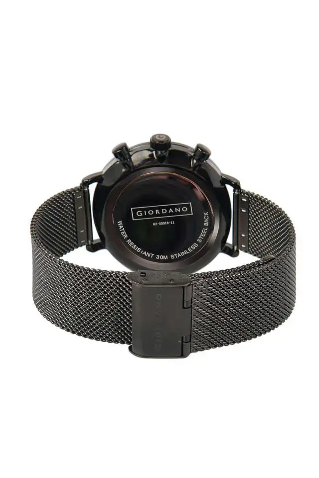 Thumbnail: Giordano Quartz 42 mm Black Dial Mesh Metal Analog Watch for Men - GZ-50018-11