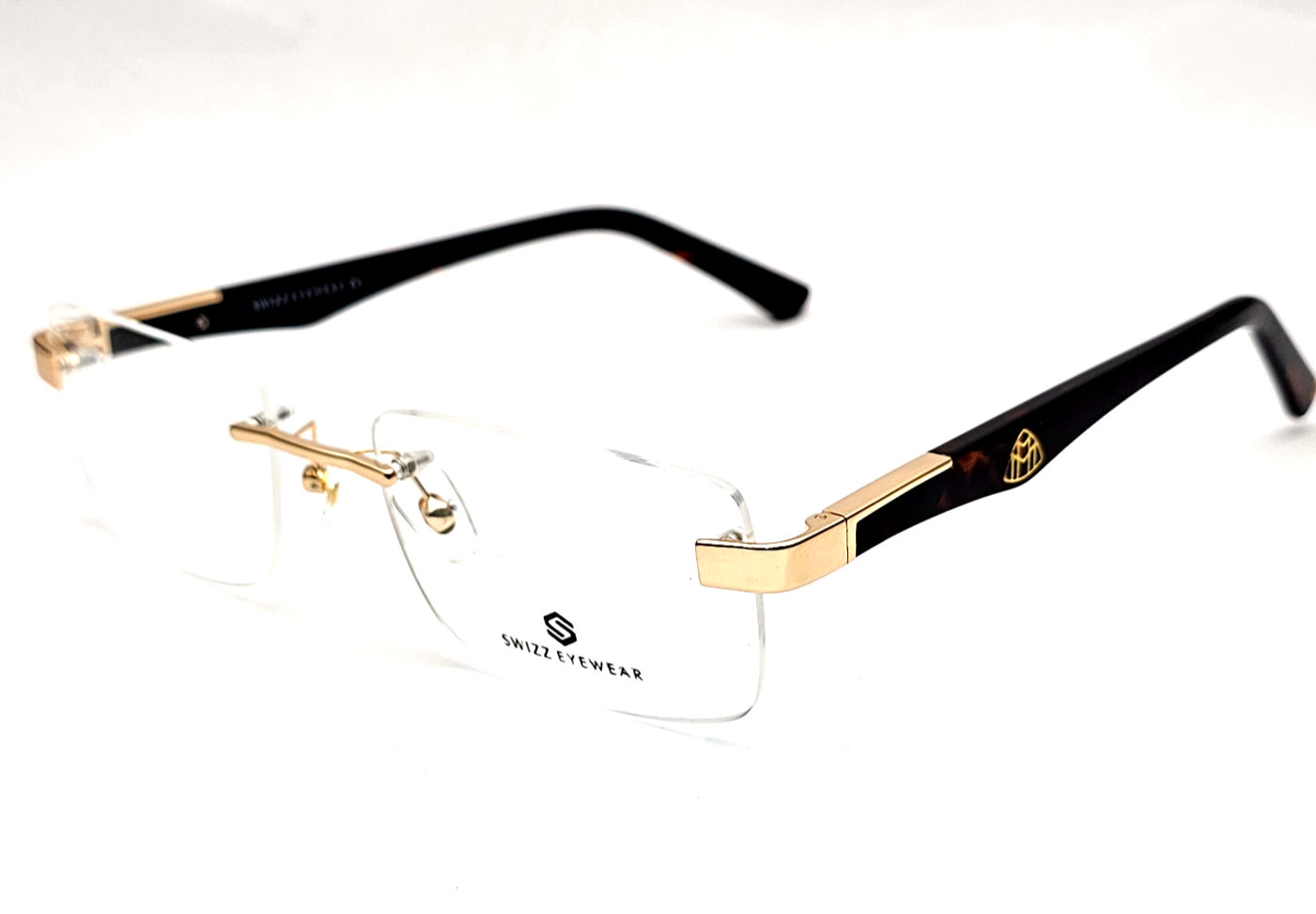 FASHIONEXT Rimless Most Luxurious Spectacle in Black -Silver (F