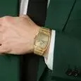 Thumbnail: Titan Rectangle Champagne Dial Analog with Date NU9315YM02