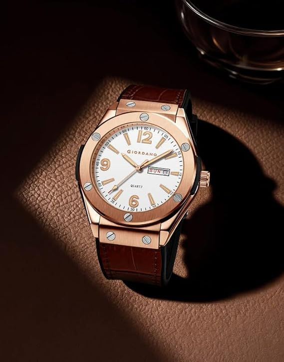 Thumbnail: GIORDANO Men Dial & Leather Straps Analogue Watch GZ-50176-03