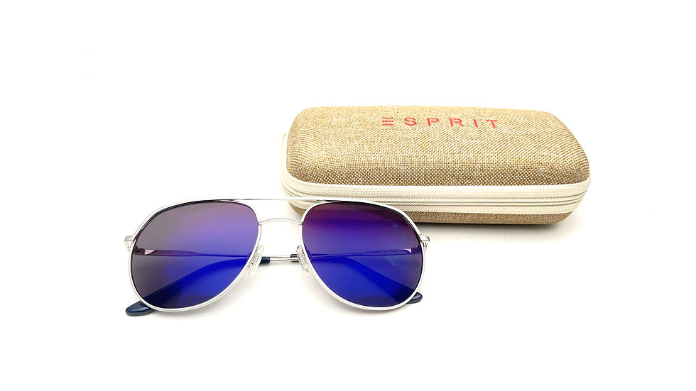 Thumbnail: Esprit Unisex  Silver Frame -Blue Lenses Aviator  Shaped Sunglasses