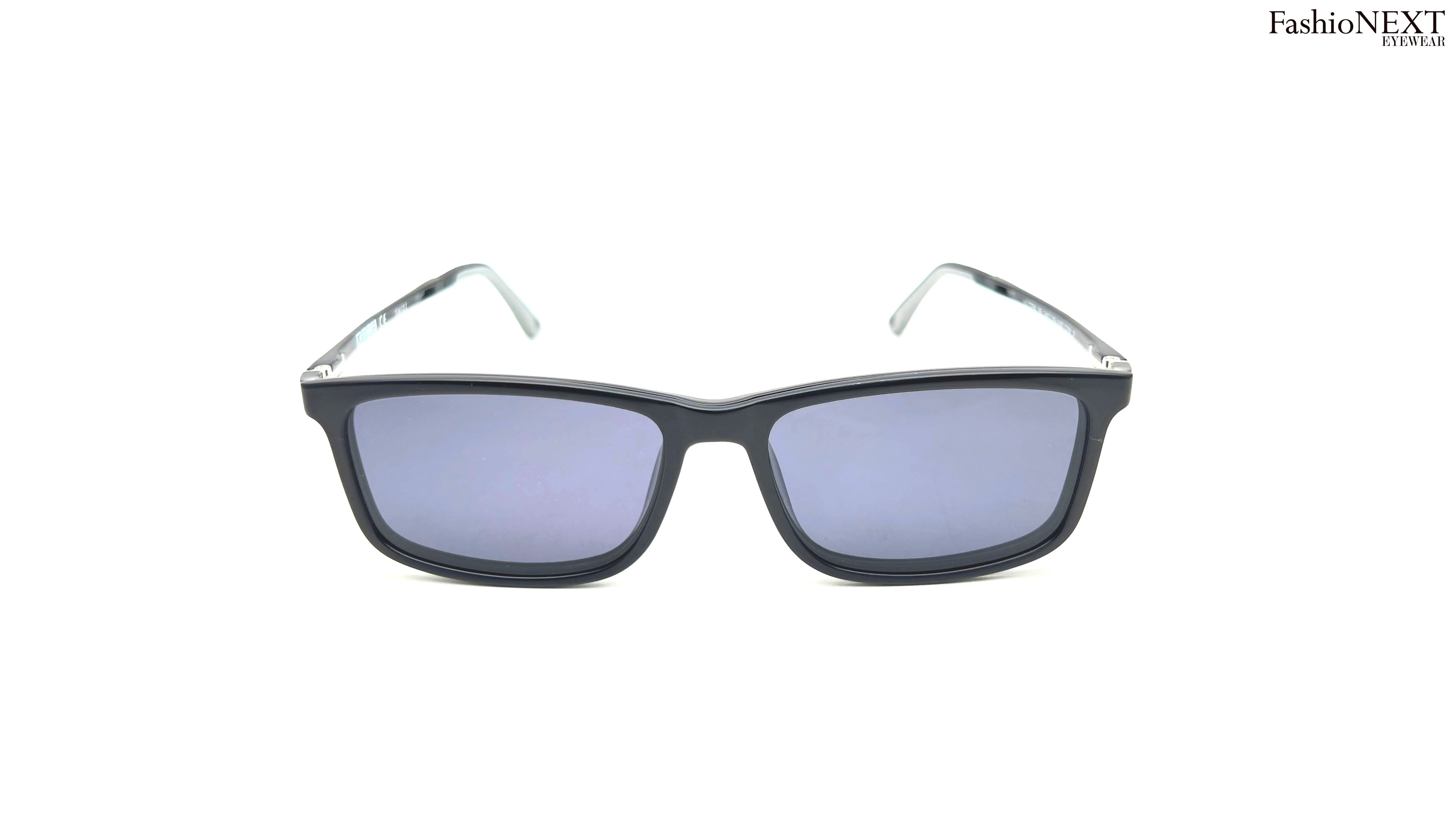 FashioNEXT Attachment of Spectacle + Sunglass In One Frame Black