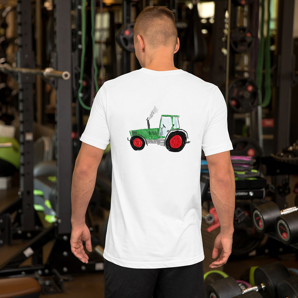 Miniaturbild: Traktorfahrer backprint luftiges Shirt