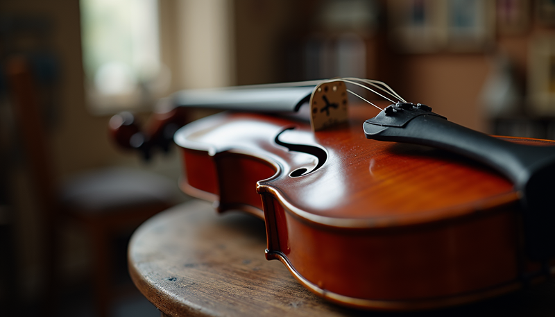 Close-up of a violin