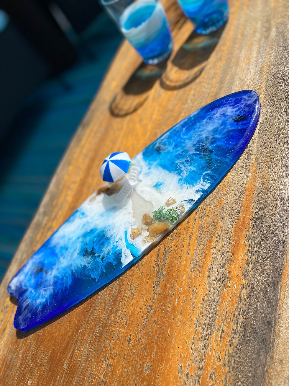 Thumbnail: Surfboard 🏄‍♂️ Shape all Resin Mini Charcuterie Board/Coaster