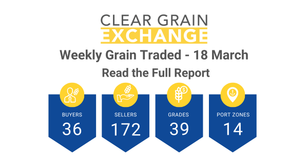Weekly Grain Traded CGX - 18 March