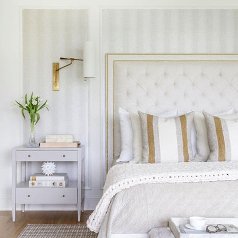 inset snakeskin wallpaper to the cozy textured bedding
