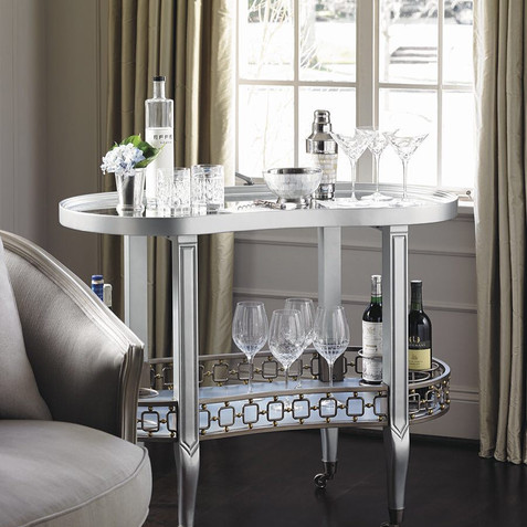 Roll this glamorous beverage cart out for any festive occasion to create a stir.