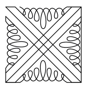 Looped Cross Fill Square Block by Aggie Burczyk