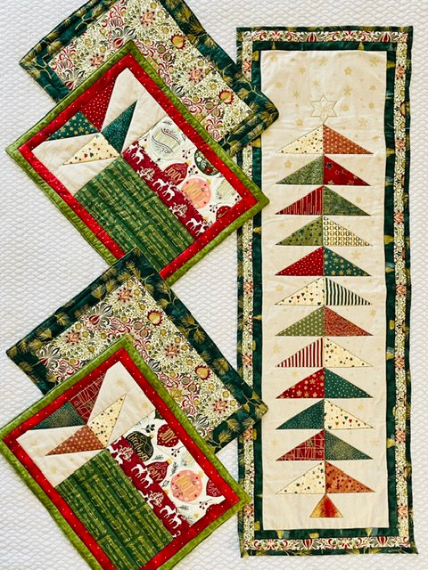 Christmas or Elegant deluxe reversible placemats and table runner