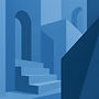 Blue abstract architectural background by Open Volume Studio. See www.openvolumestudio.com
