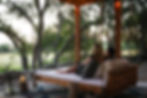 Swinging daybed at The Lazy Lavender in Wimberley Texas