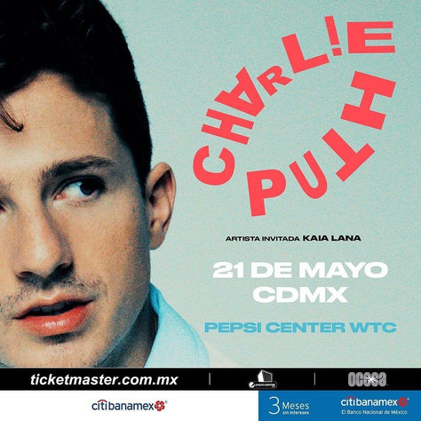 Charlie Puth y su regreso a Mexico en el Pepsi Center WTC
