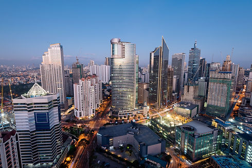 Makati Skyline at night. Makati is a city in the Philippines` Metro Manila region and the