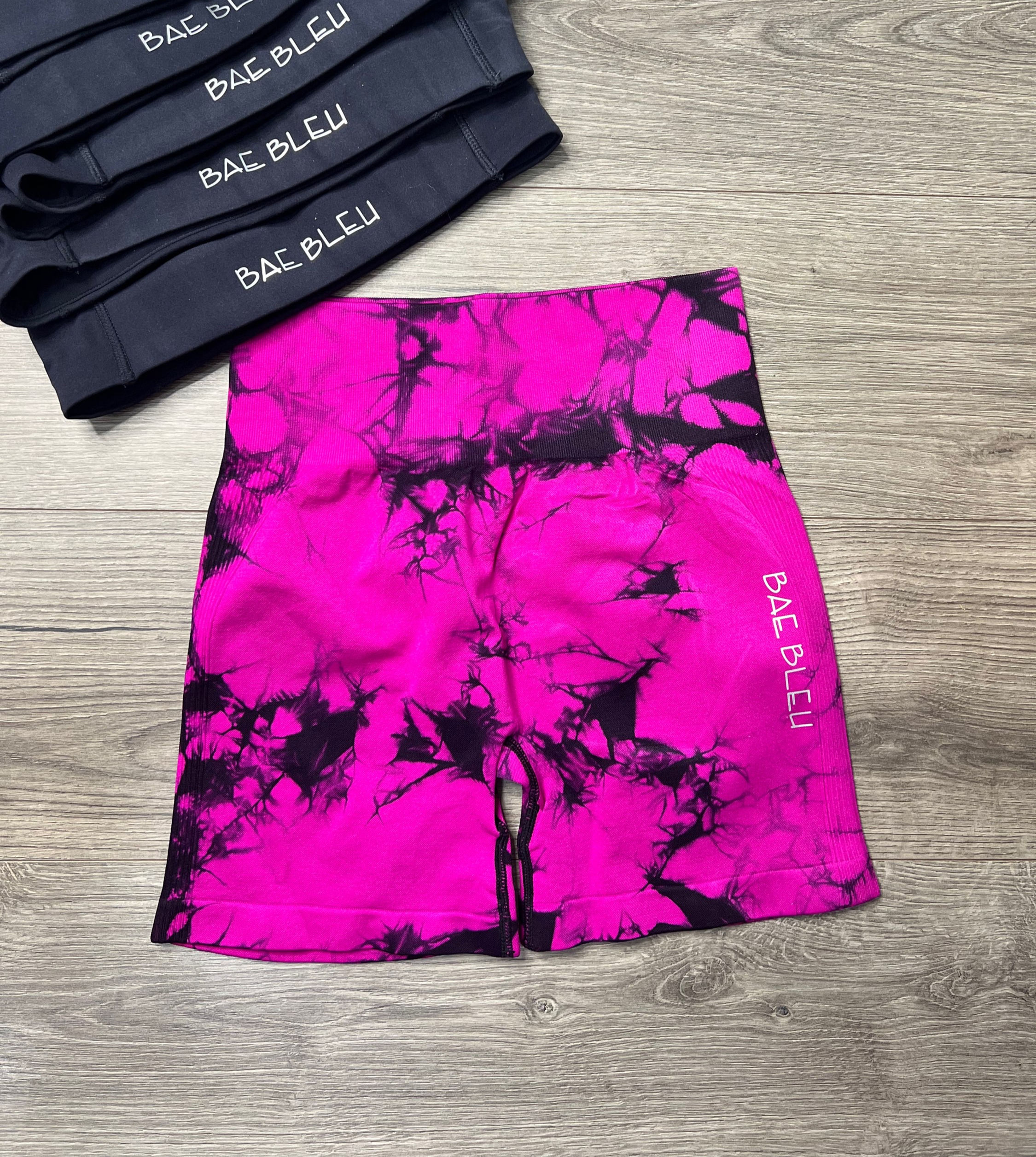 Tummy Control Shorts--Pink/Black