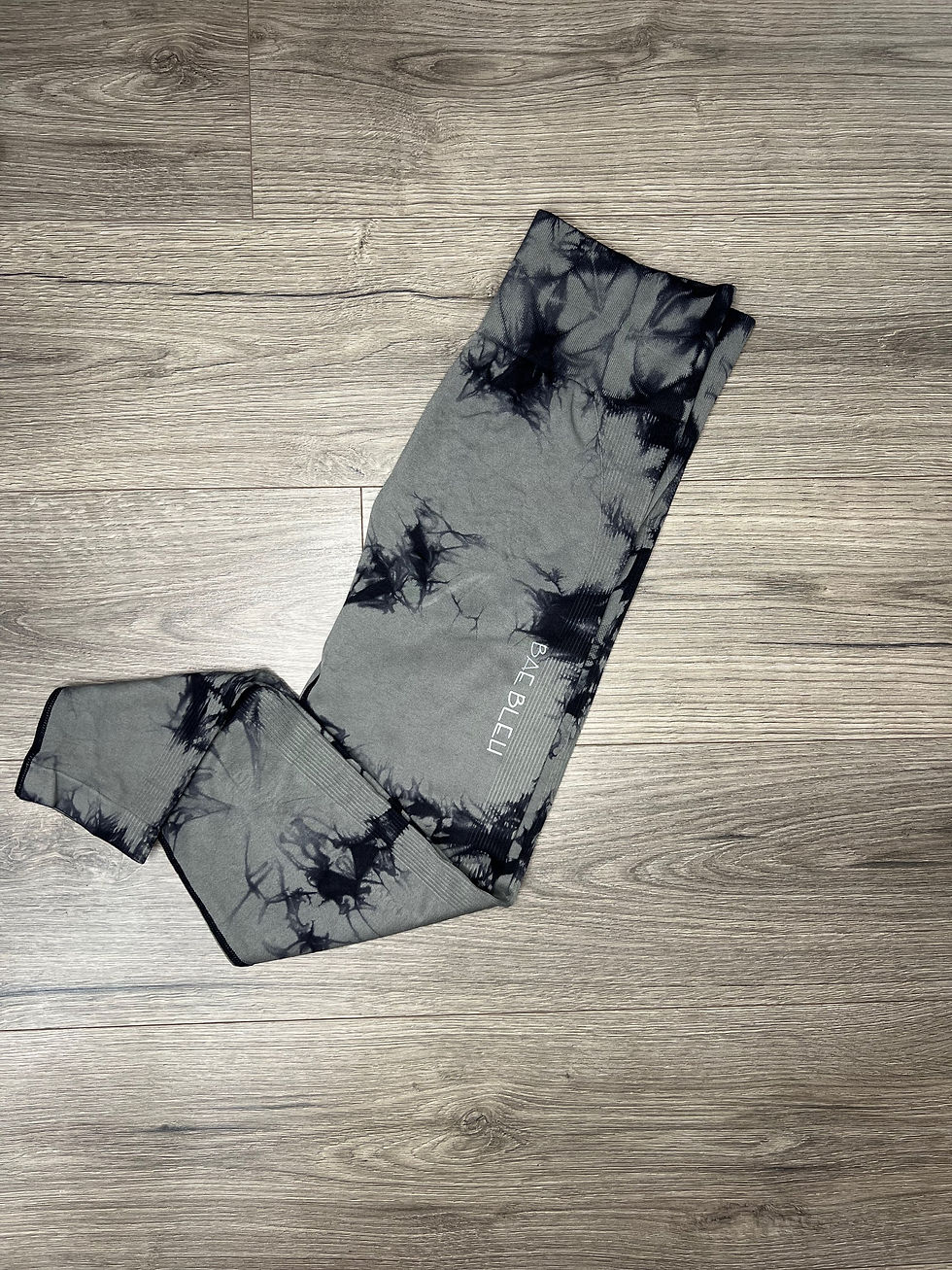Thumbnail: Tummy Control Leggings--Gray/Black