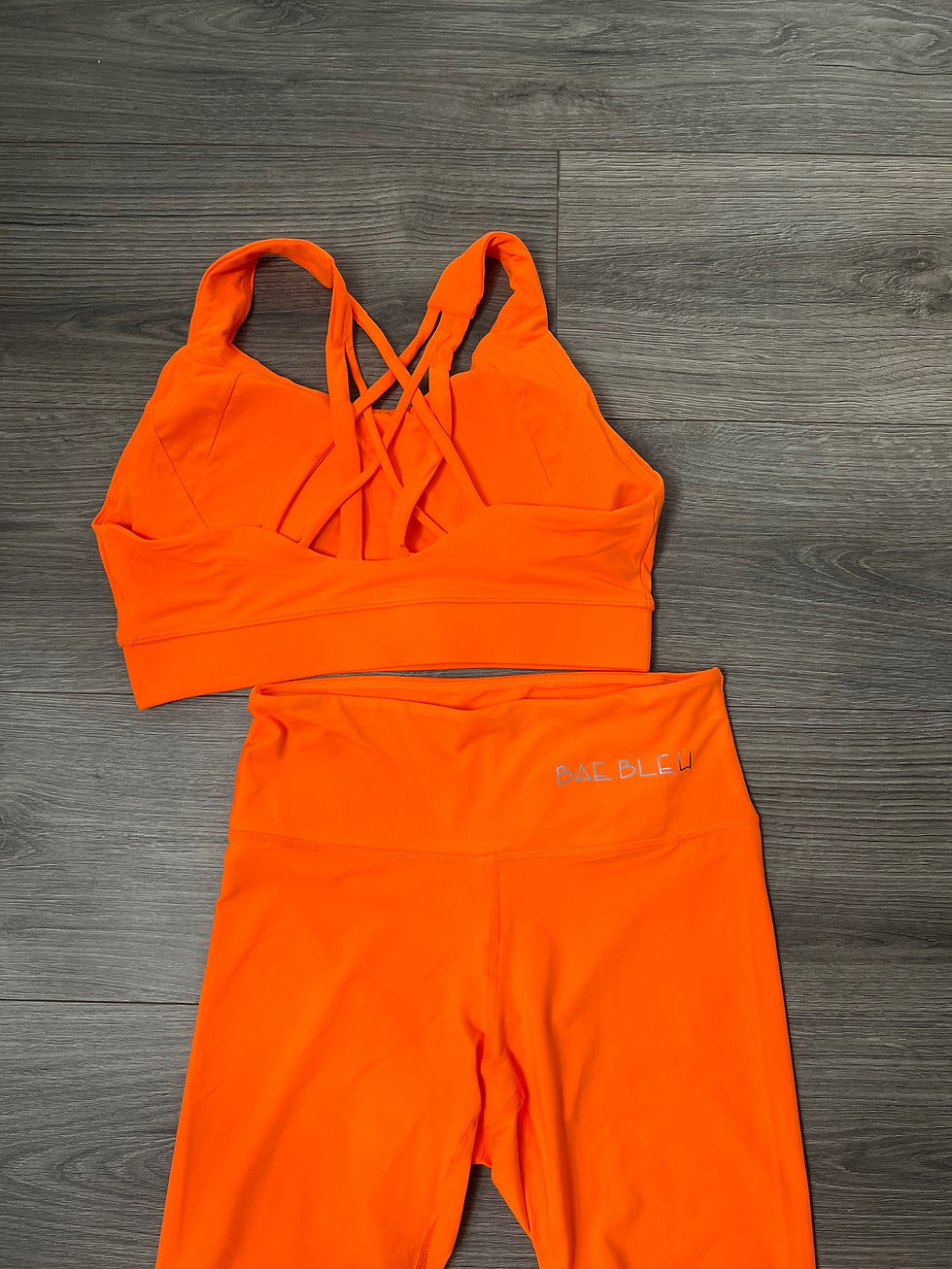 Thumbnail: Strappy Back Sports Bra—Orange Sherbet