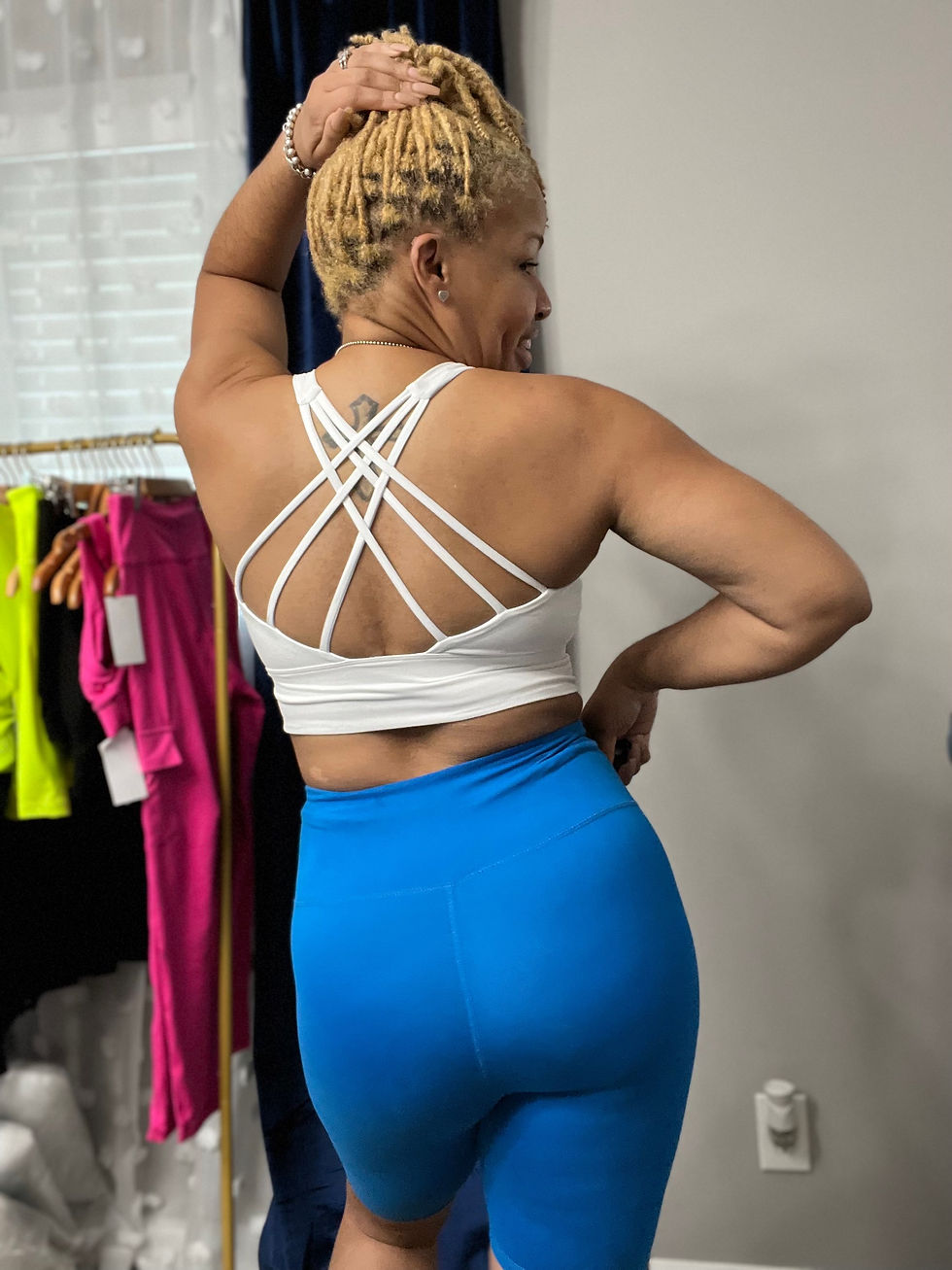 Thumbnail: Strappy Back Sports Bras—White