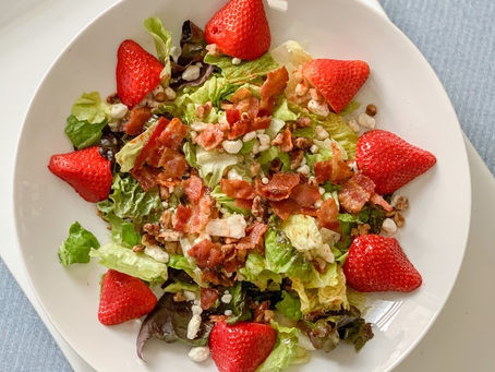Summer Salad Recipe with Lettuce, Strawberries, Pecans, & Goat Cheese