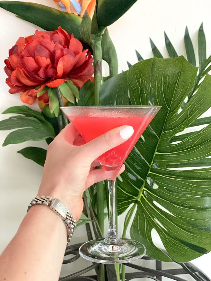 Fresh Strawberry Lemon Martini Vodka Cocktail Recipe kitchensinkit