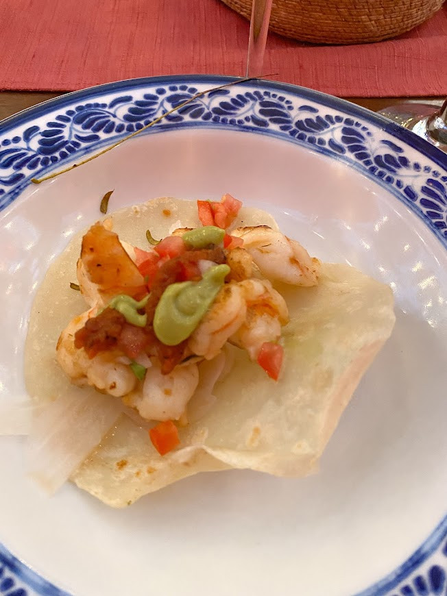 The fourth course was a shrimp taco paired with a Mexican chardonnay as well. The shrimp tacos were amazing and Los Tres Gallos is known for their variety of tacos! Cabo is also known for their fresh seafood so this is the perfect combination for a taco to offer to your wedding guests.