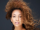 Model with Wind Swept Hair