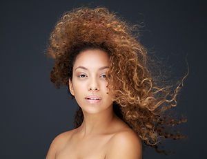 Model with Wind Swept Hair