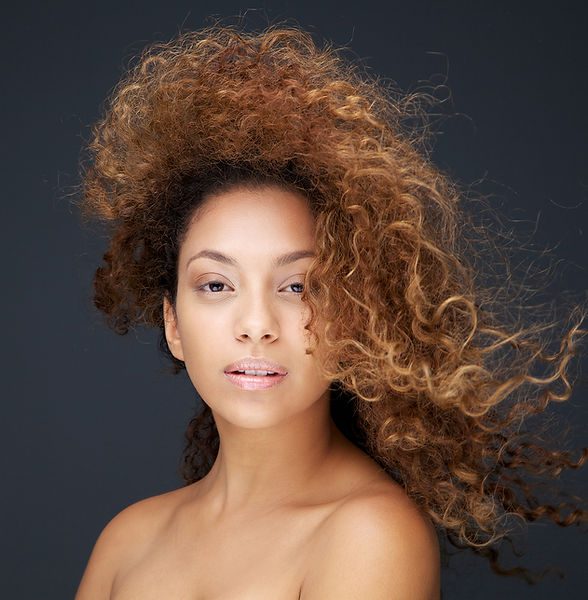Model with Wind Swept Hair