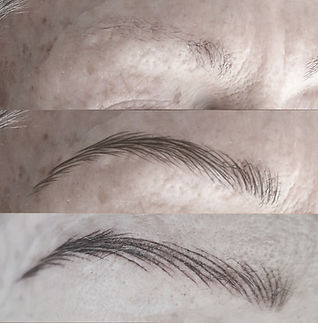brow design - before/after feather brow tattoo