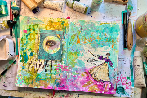How to Create an Art Journal Spread for New Year Reflection and Intentions