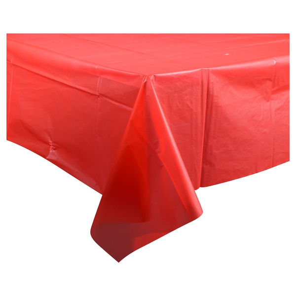 Red Plastic Table Cover 54x108