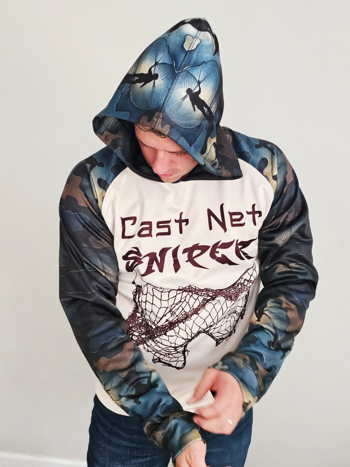 Cast Net Sniper Blue Camouflage Hoodie