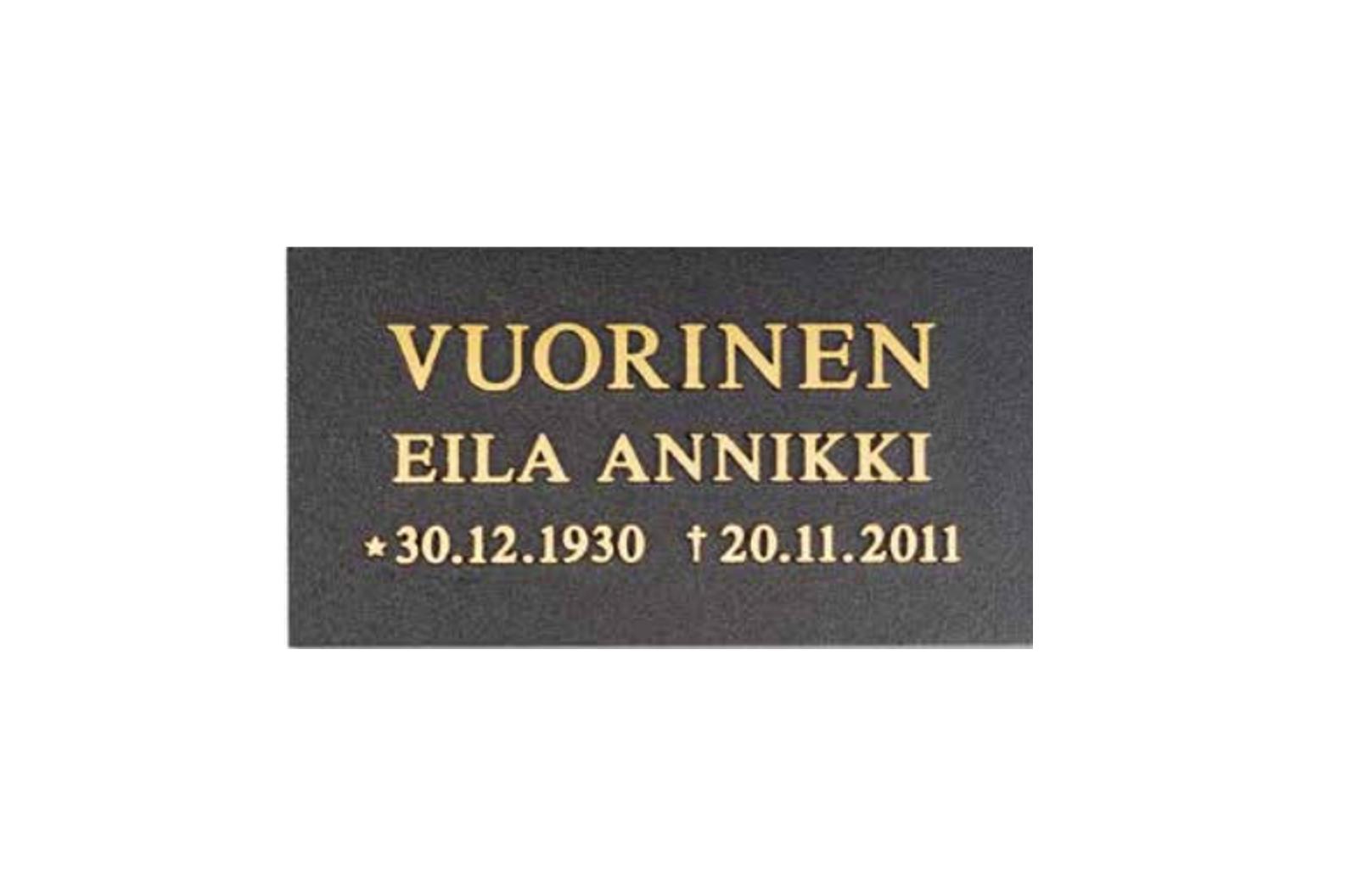 2. Valettu laatta kohokirjaimim