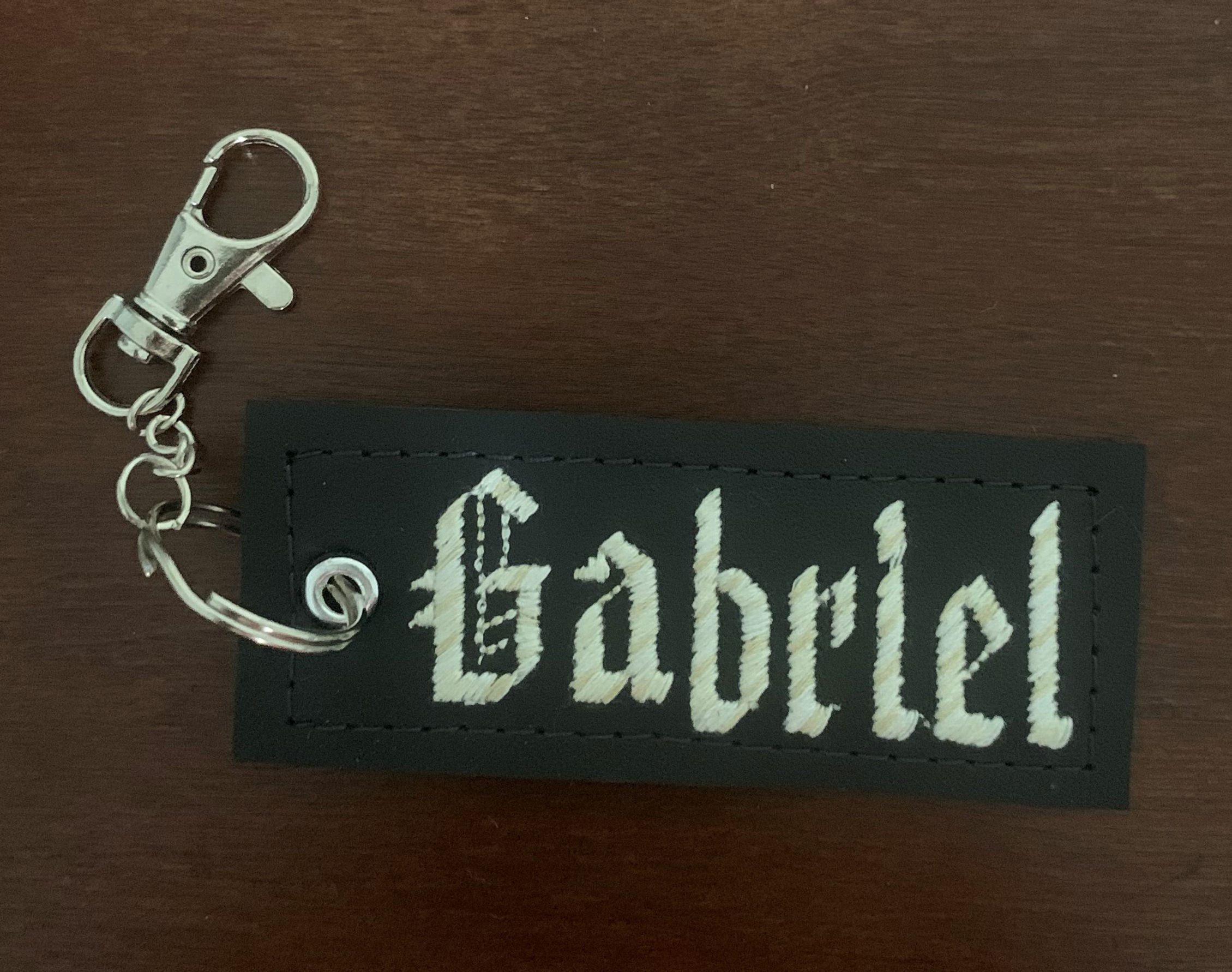 Leather Keychain with Name