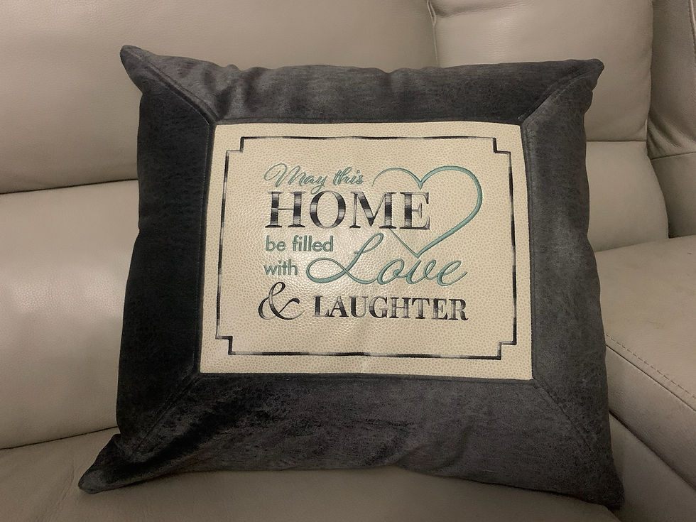 Embroidered Suede and Leather Throw Pillow