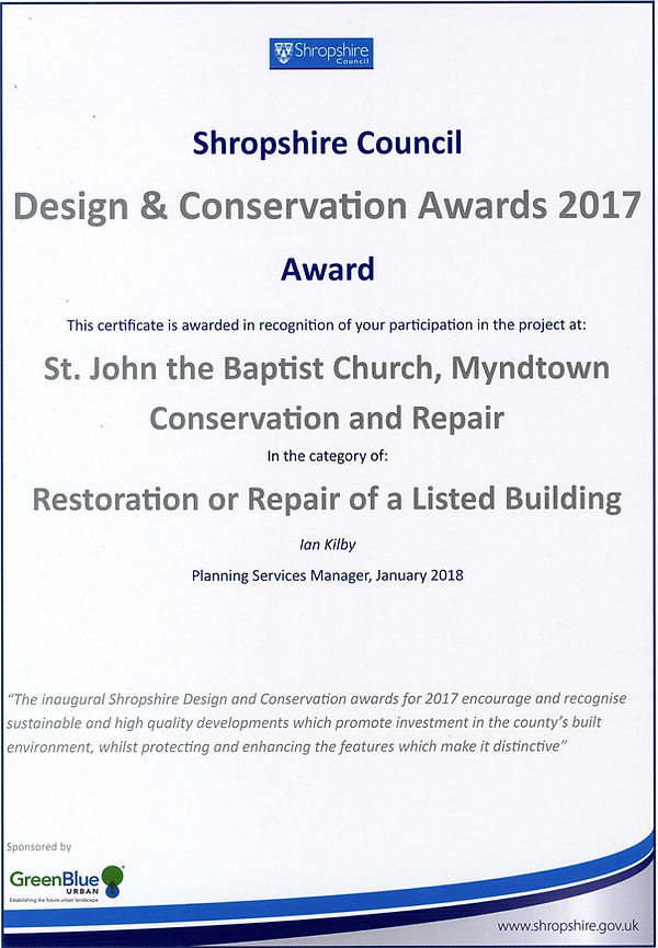 Shropshire Council Design & Conservation Award 2017