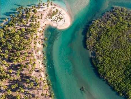 Rio Tatuamunha na Rota Ecológica dos Milagres em Porto de Pedras, Alagoas, Brasil