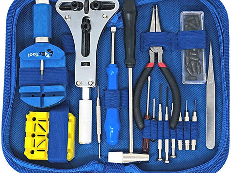 Must Have! EZTool Watch Repair Kit with 16 Tools and 41-Page Illustrated .