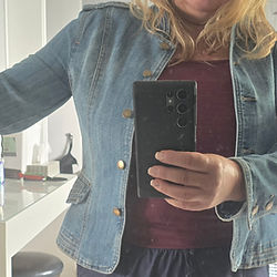 Upsizing denim jacket - added 5" on either side